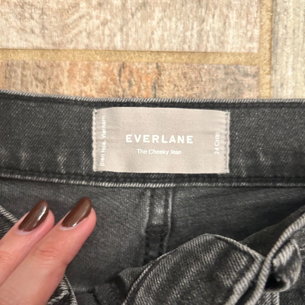 Everlane The Cheeky Jean Washed Black Wash Hi-Rise Size 24 Crop - Picture 3 of 7